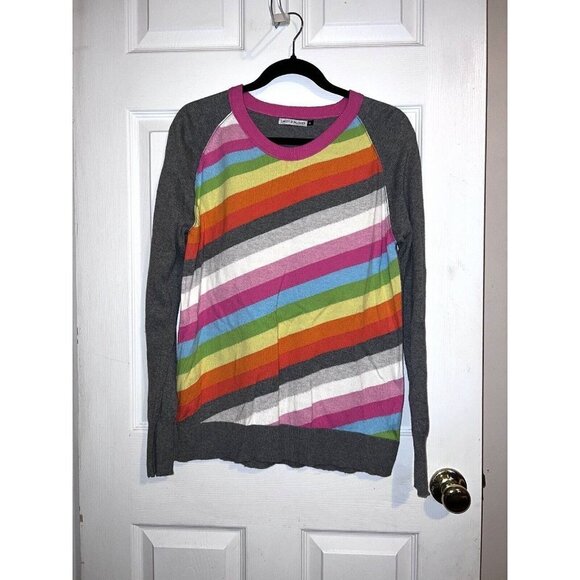 Zaket & Plover Sweaters - ZAKET & PLOVER Womens Cashmere Blend Multicolor Crewneck Pullover Sweater